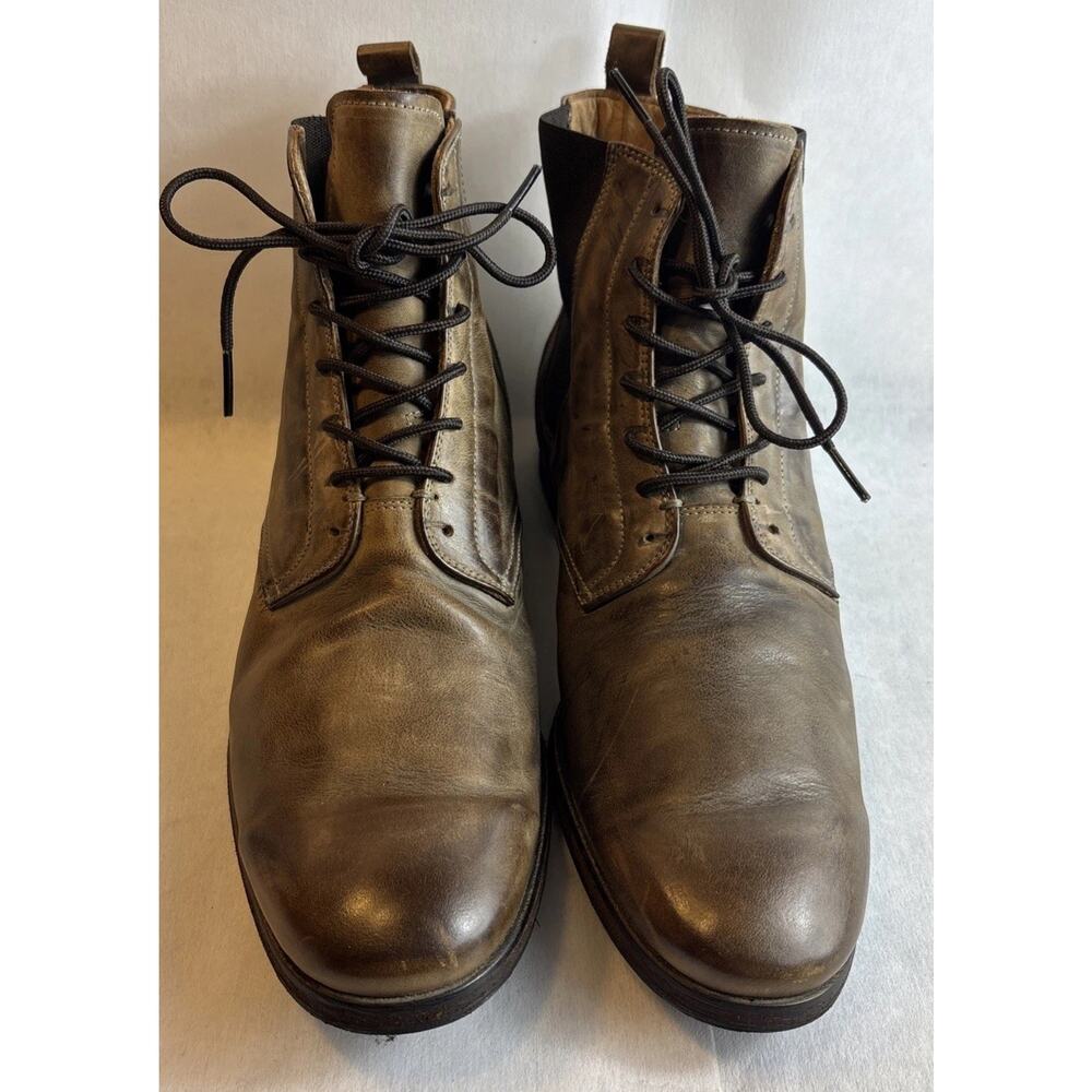 John Varvatos Handmade In Italy Mens Leather Lace Up Ankle Boots Size 9